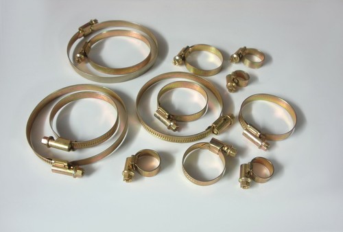 Hose clamps yellow galvanized - clamps,