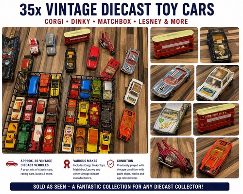 35x vintage diecast toy - vintage, cars