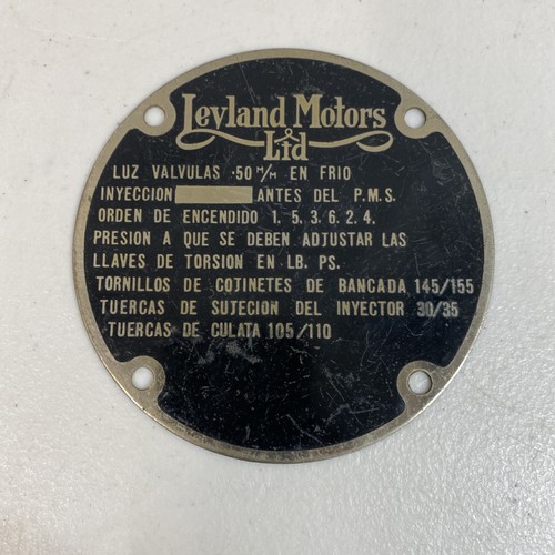 Leyland motors ltd - round, metal