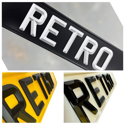 Black silver number plates - number,